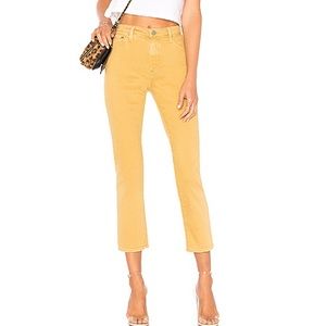 AG Adriano Goldshmied Isabelle Mustard Crop Jean
